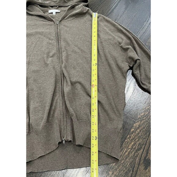 Bryn Walker Jacket Women’s Medium Full Zip Hoodie Brown Cotton Dolman Sleeve - Picture 6 of 7
